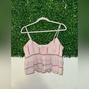 American Eagle Striped Multicolor Women's Top Size Medium